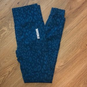 Gymshark blue adapt leopard leggings
